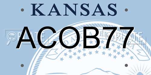 ACOB77 Kansas License Plate