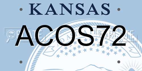 ACOS72 Kansas License Plate
