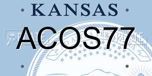 ACOS77 Kansas License Plate
