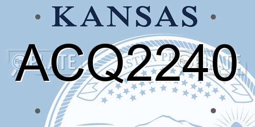 ACQ2240 Kansas License Plate