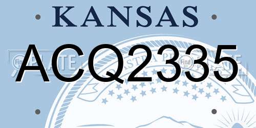ACQ2335 Kansas License Plate