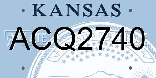 ACQ2740 Kansas License Plate