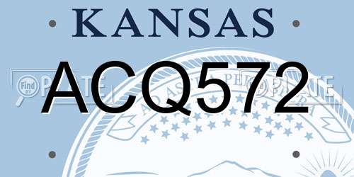 ACQ572 Kansas License Plate