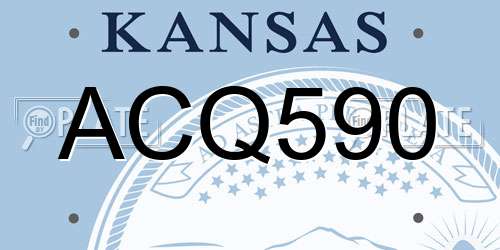 ACQ590 Kansas License Plate