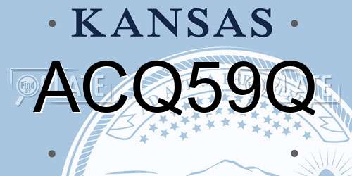 ACQ59Q Kansas License Plate