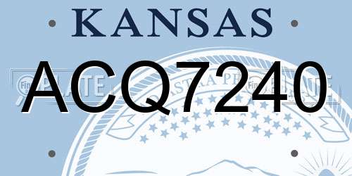 ACQ7240 Kansas License Plate