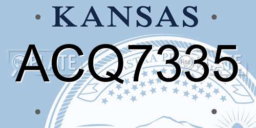 ACQ7335 Kansas License Plate