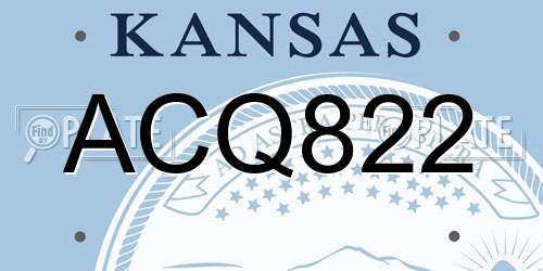 ACQ822 Kansas License Plate