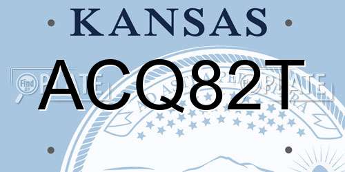 ACQ82T Kansas License Plate