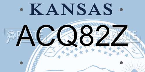 ACQ82Z Kansas License Plate