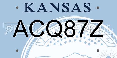 ACQ87Z Kansas License Plate