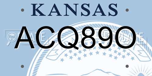 ACQ89O Kansas License Plate