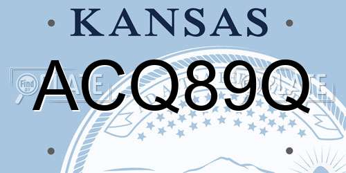 ACQ89Q Kansas License Plate