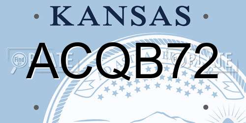 ACQB72 Kansas License Plate