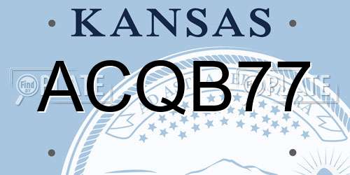 ACQB77 Kansas License Plate