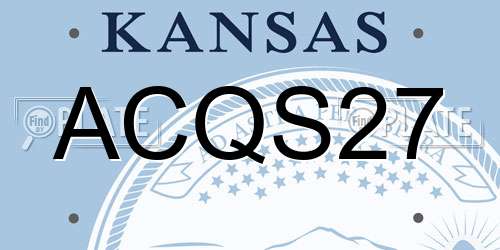 ACQS27 Kansas License Plate