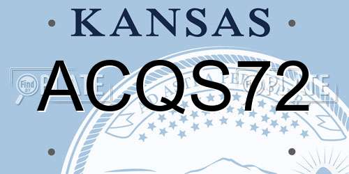 ACQS72 Kansas License Plate
