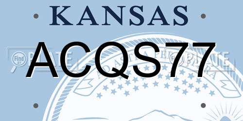 ACQS77 Kansas License Plate