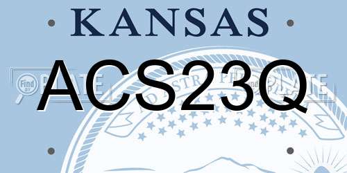 ACS23Q Kansas License Plate