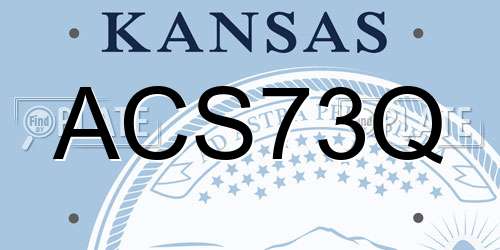 ACS73Q Kansas License Plate