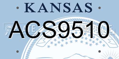 ACS9510 Kansas License Plate