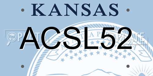 ACSL52 Kansas License Plate