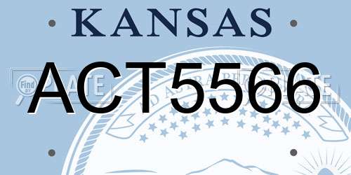 ACT5566 Kansas License Plate