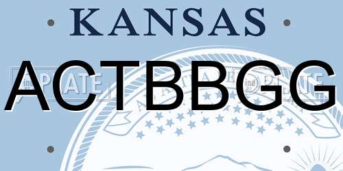 ACTBBGG Kansas License Plate