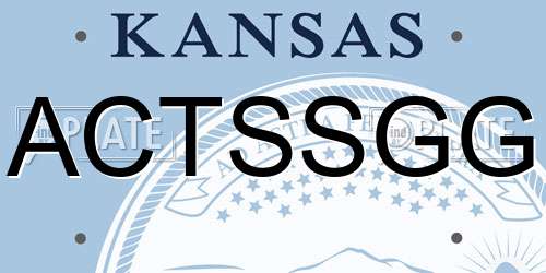 ACTSSGG Kansas License Plate