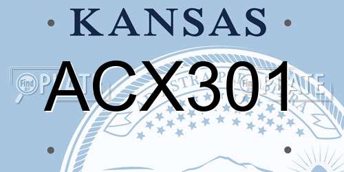 ACX301 Kansas License Plate