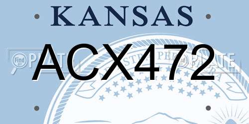 ACX472 Kansas License Plate
