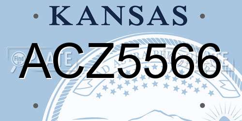 ACZ5566 Kansas License Plate