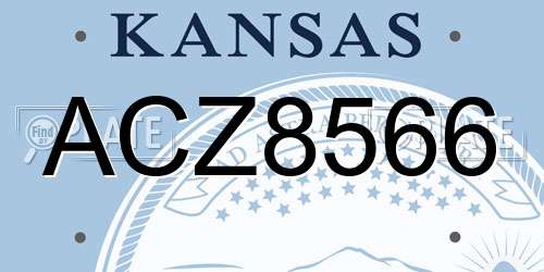 ACZ8566 Kansas License Plate