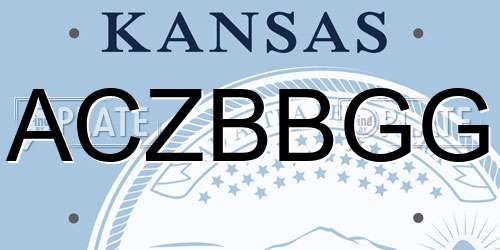 ACZBBGG Kansas License Plate