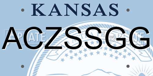 ACZSSGG Kansas License Plate