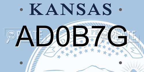 AD0B7G Kansas License Plate