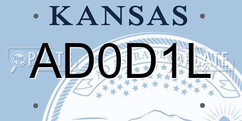 AD0D1L Kansas License Plate