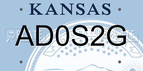 AD0S2G Kansas License Plate