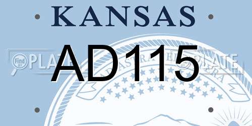 AD115 Kansas License Plate