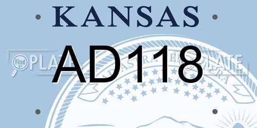 AD118 Kansas License Plate