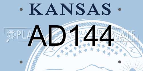 AD144 Kansas License Plate