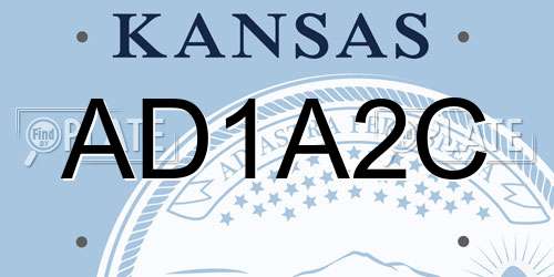 AD1A2C Kansas License Plate