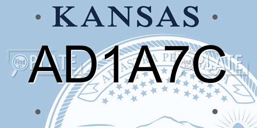 AD1A7C Kansas License Plate