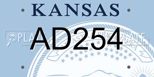 AD254 Kansas License Plate