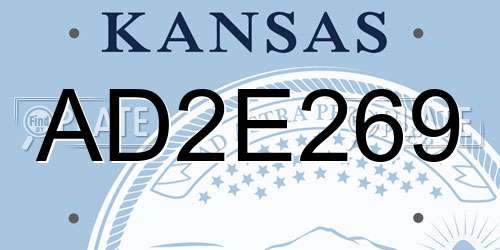 AD2E269 Kansas License Plate