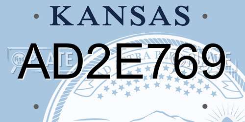 AD2E769 Kansas License Plate