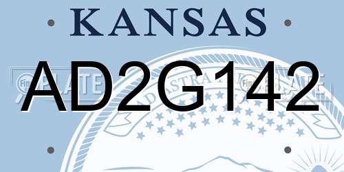 AD2G142 Kansas License Plate