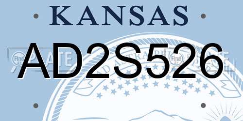 AD2S526 Kansas License Plate