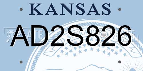 AD2S826 Kansas License Plate