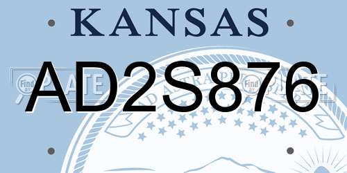 AD2S876 Kansas License Plate